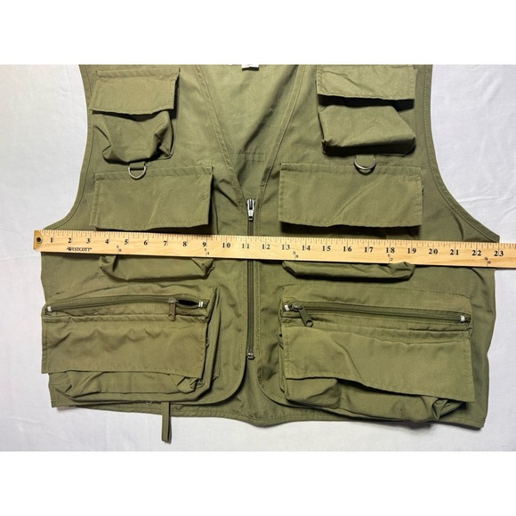 VTG Orvis Full Zip Vest Green Sleeveless Mens Medium Fly Fishing Outdoors - Picture 4 of 5